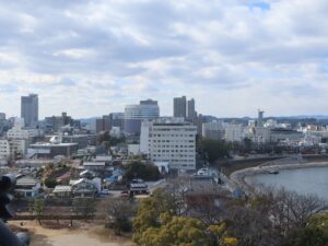 岡山城 烏城 天守閣からの眺め 北側