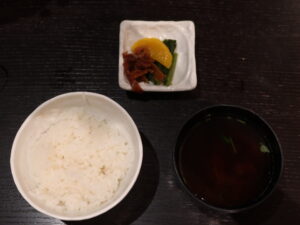 ホテルスパックス草津 夕食 食事 ご飯 味噌汁 香の物