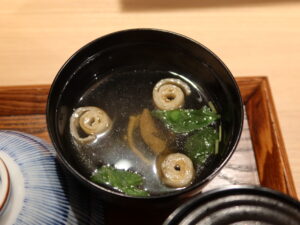 鰻のひつまぶしの肝吸い 鰻のノリスケにて