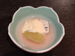 ホテルスパックス草津 夕食 蒸し物 野菜の真丈と冬瓜湯葉蒸し