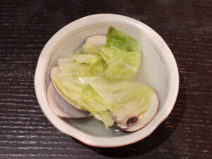 ホテルスパックス草津 夕食 蒸し物 蛤とキャベツの酒蒸し