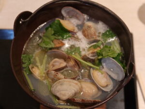 あさりバター 上から撮影 新習志野駅前 天然温泉 湯～ねるにて